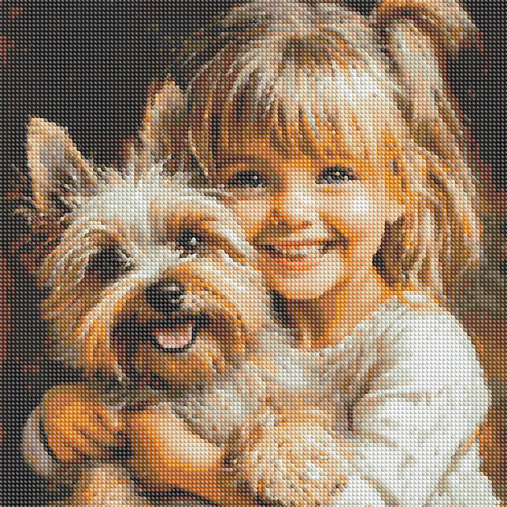 Cute Little Girl - Full Round Drill Diamond Painting 40*40CM