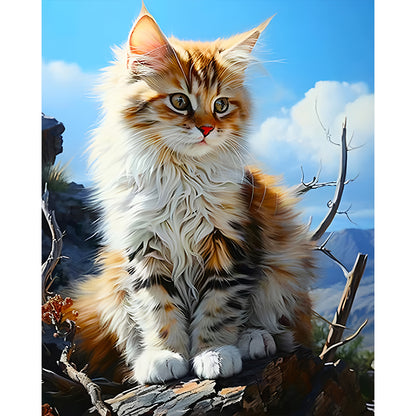 Cat - Full Round Drill Diamond Painting 40*50CM