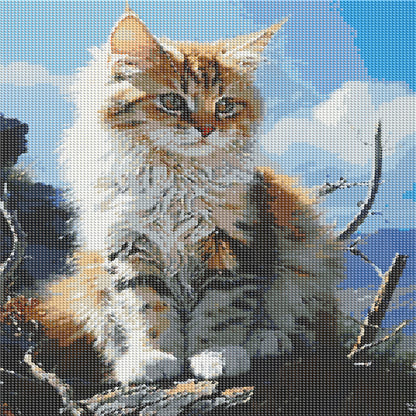 Cat - Full Round Drill Diamond Painting 40*50CM