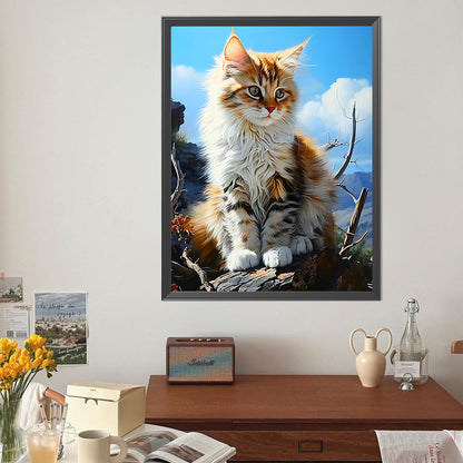 Cat - Full Round Drill Diamond Painting 40*50CM