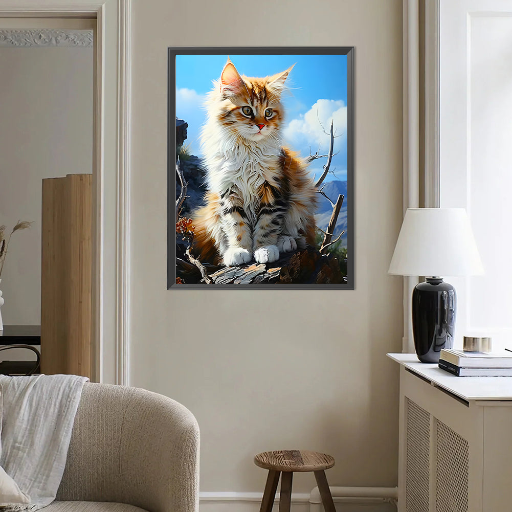 Cat - Full Round Drill Diamond Painting 40*50CM