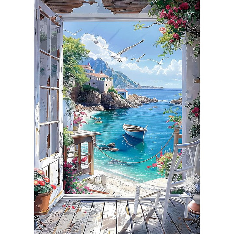 Seaside Scenery - Full Round Drill Diamond Painting 40*50CM