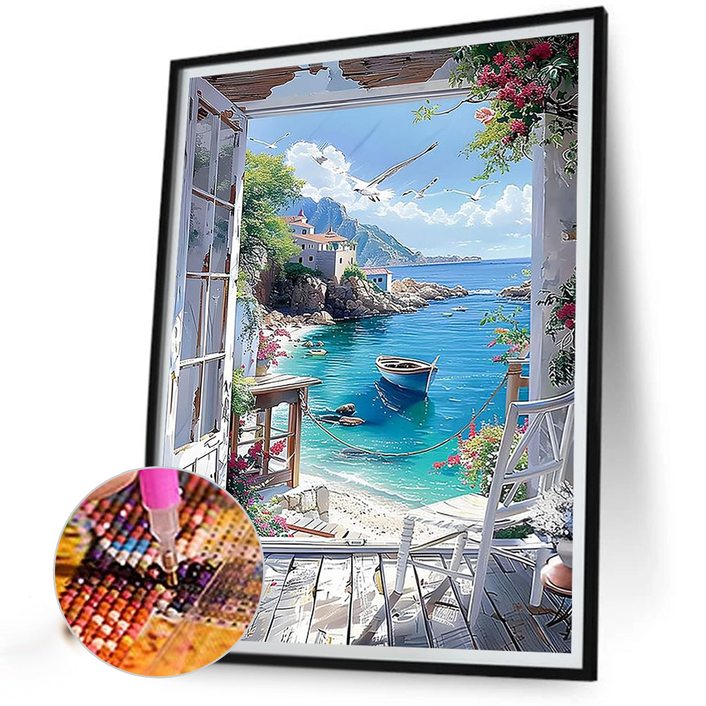 Seaside Scenery - Full Round Drill Diamond Painting 40*50CM