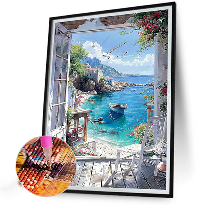 Seaside Scenery - Full Round Drill Diamond Painting 40*50CM