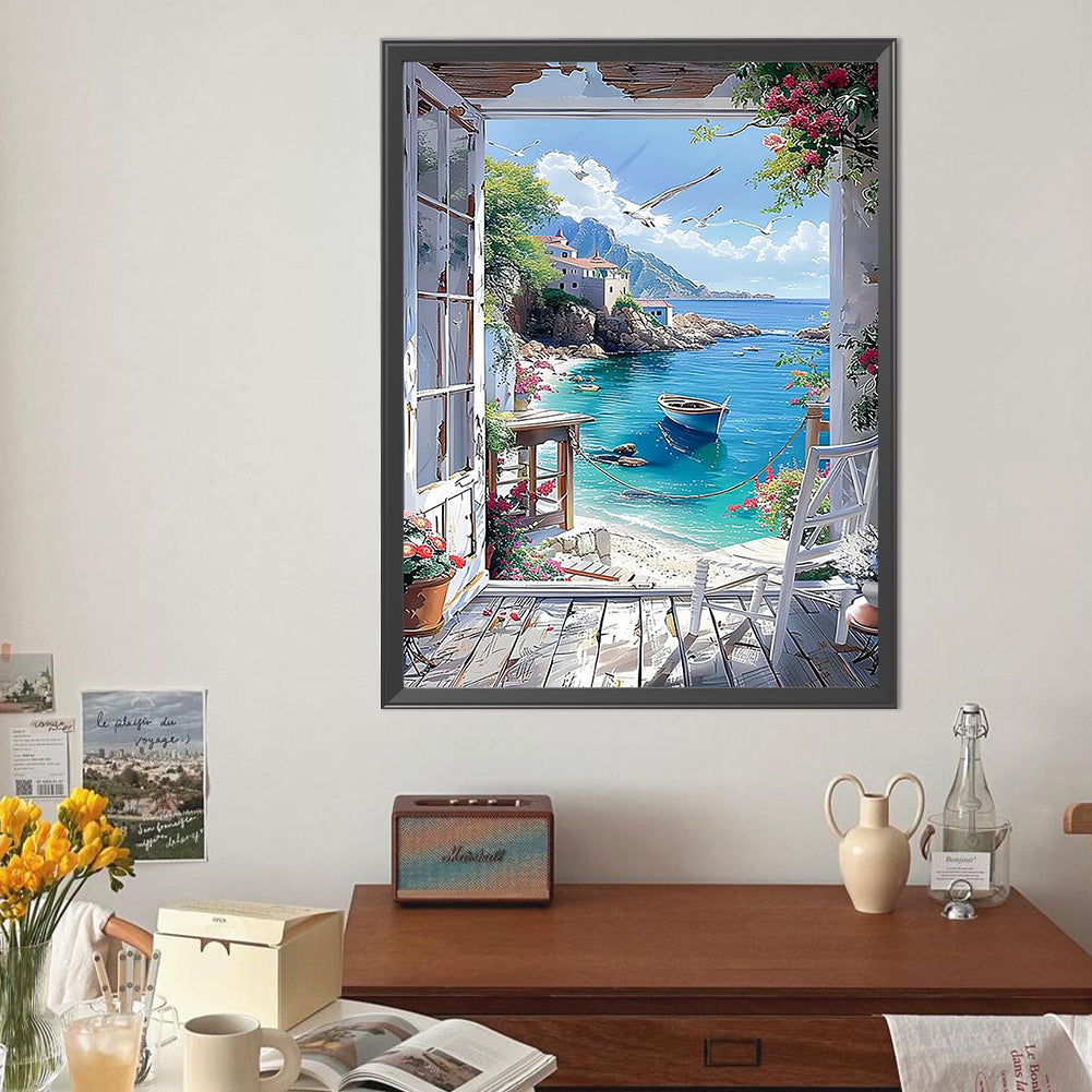 Seaside Scenery - Full Round Drill Diamond Painting 40*50CM