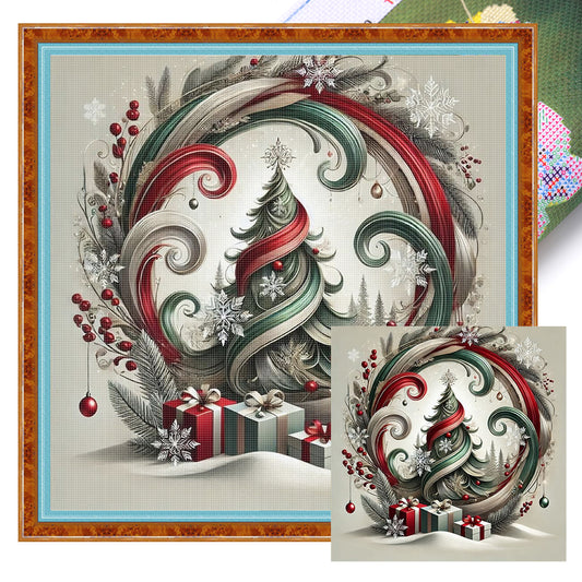 Christmas Tree - 11CT Stamped Cross Stitch 40*40CM