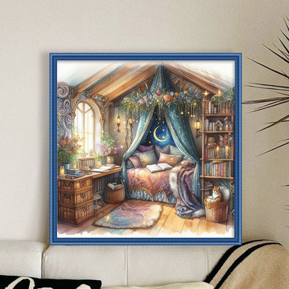 Bedroom - 11CT Stamped Cross Stitch 50*50CM