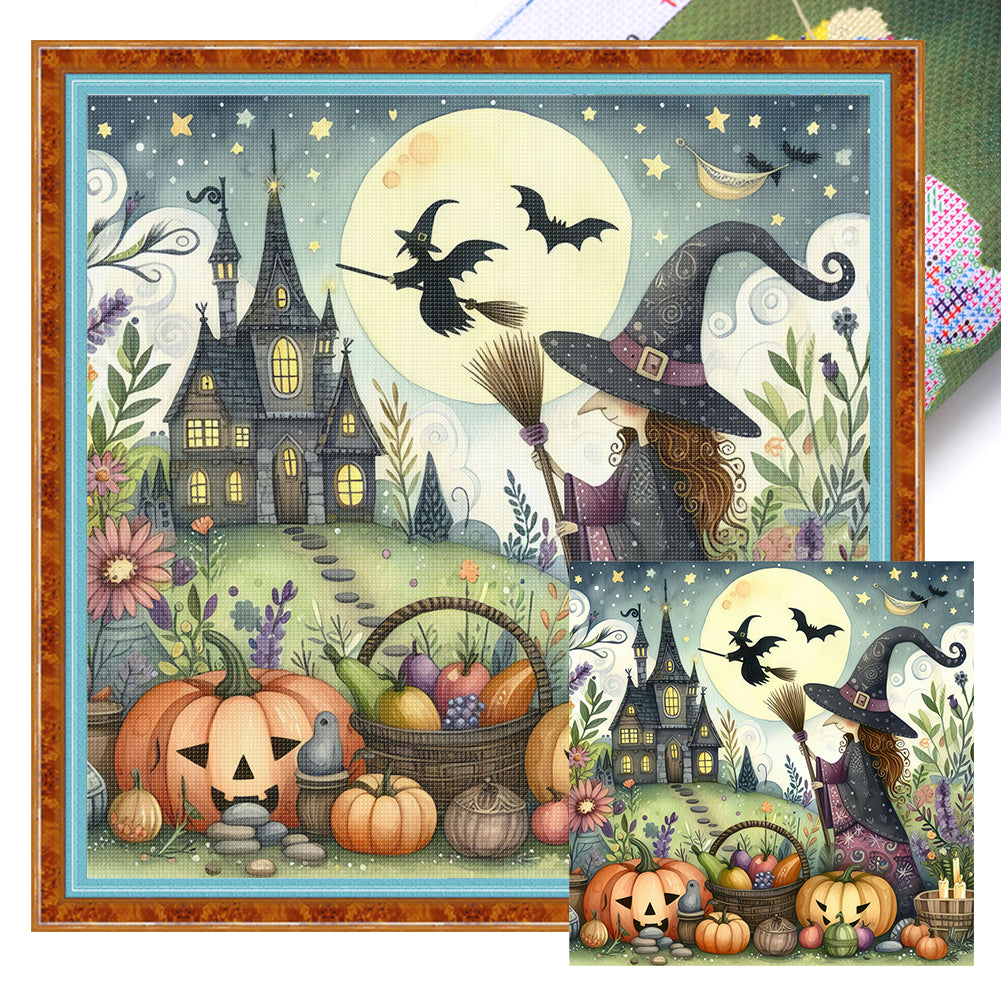 Witch - 11CT Stamped Cross Stitch 50*50CM