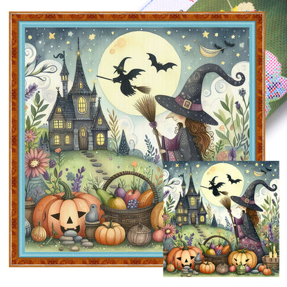 Witch - 11CT Stamped Cross Stitch 50*50CM