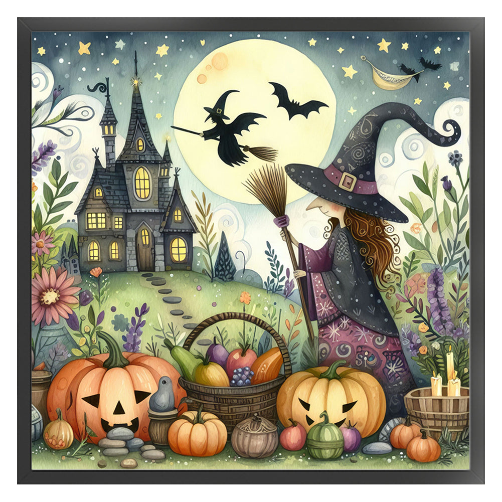 Witch - 11CT Stamped Cross Stitch 50*50CM