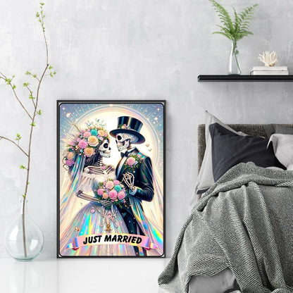 Skeleton Wedding - 11CT Stamped Cross Stitch 40*58CM