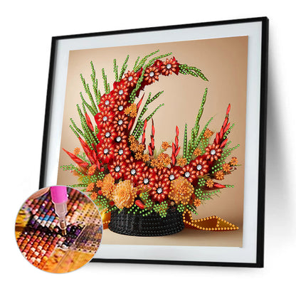 Flower Basket - Special Shaped Drill Diamond Painting 30*30CM