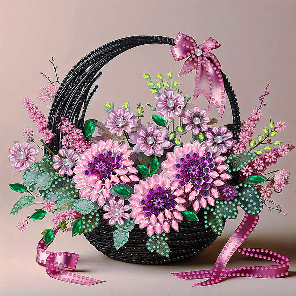 Flower Basket - Special Shaped Drill Diamond Painting 30*30CM