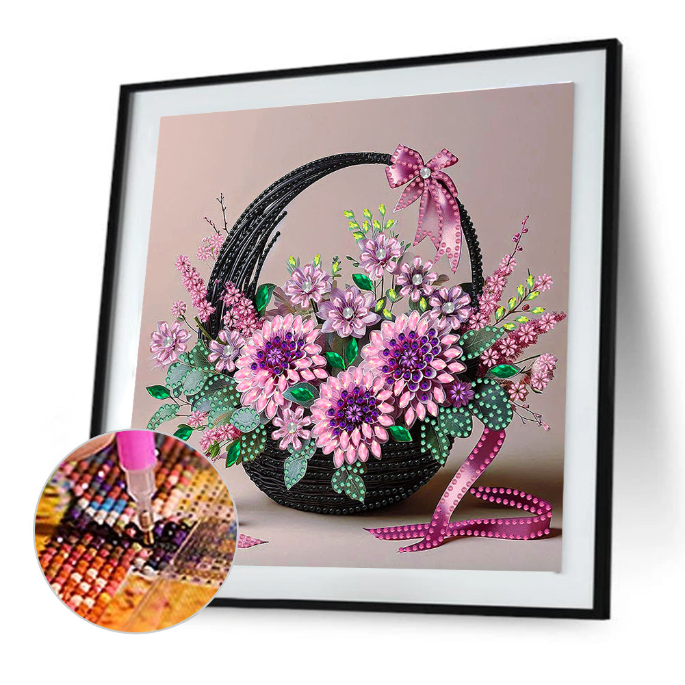Flower Basket - Special Shaped Drill Diamond Painting 30*30CM