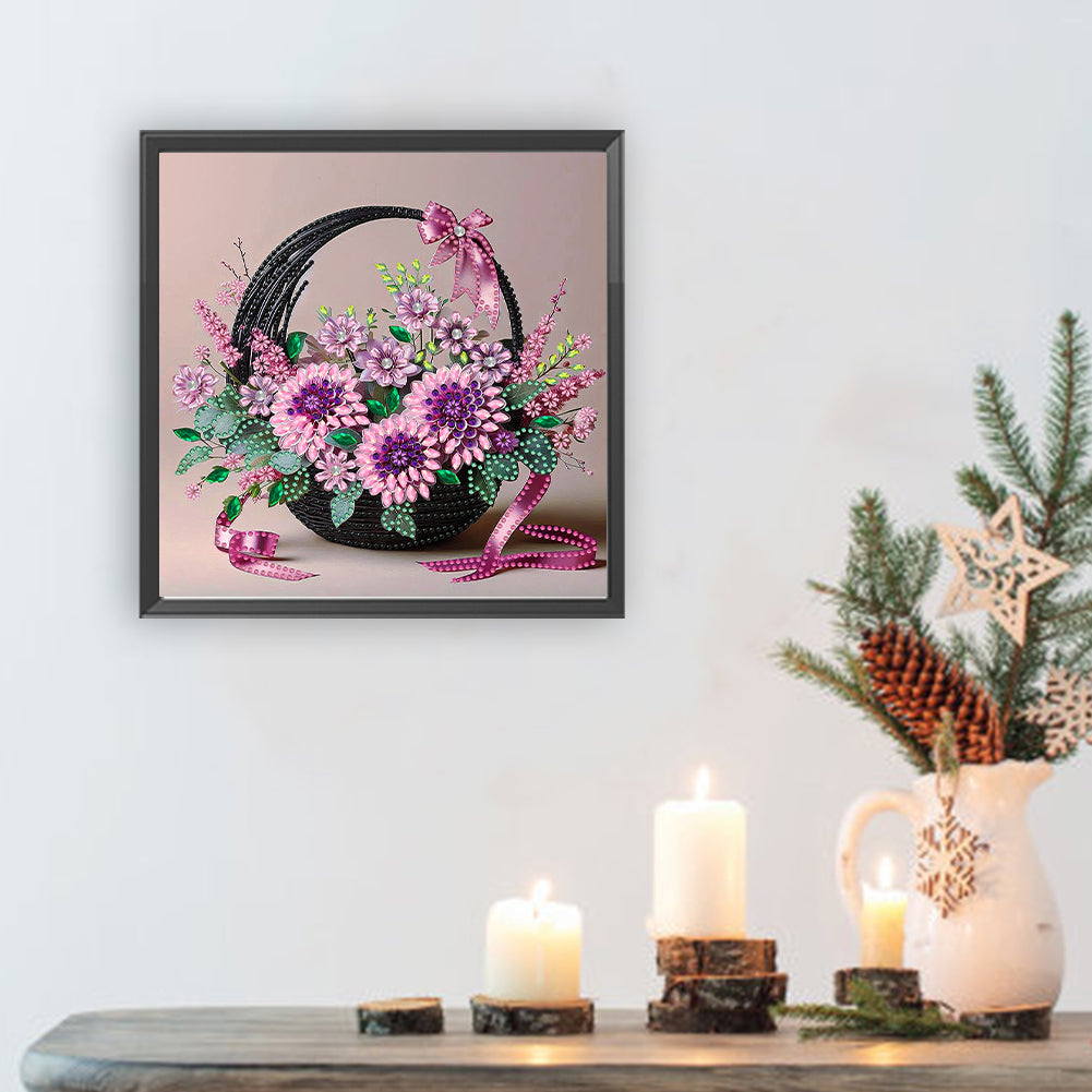 Flower Basket - Special Shaped Drill Diamond Painting 30*30CM