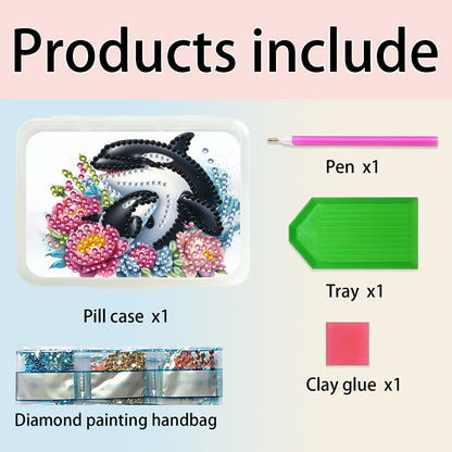 Animals Pill Storage Box Diamond Painting Pill Case Pill Dispenser for Art Craft