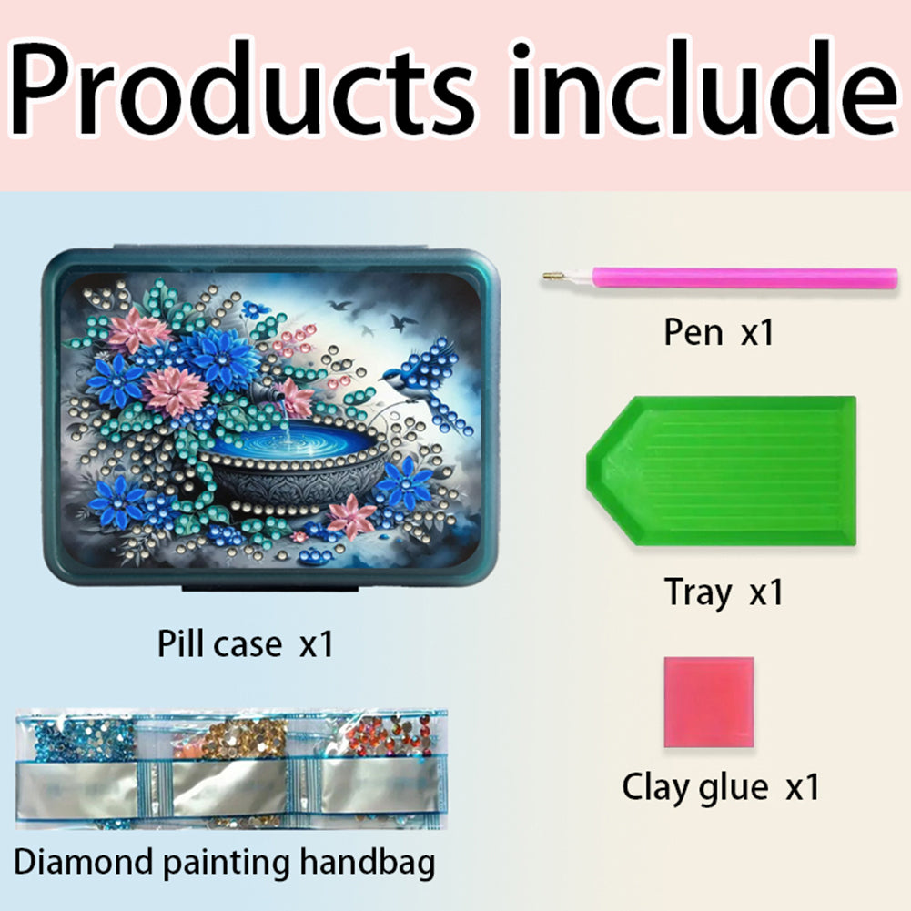 Animals Pill Storage Box Diamond Painting Pill Case Pill Dispenser for Art Craft
