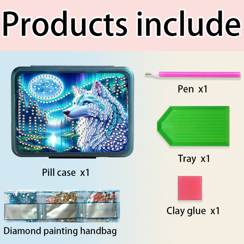 Animals Pill Storage Box Diamond Painting Pill Case Pill Dispenser for Art Craft
