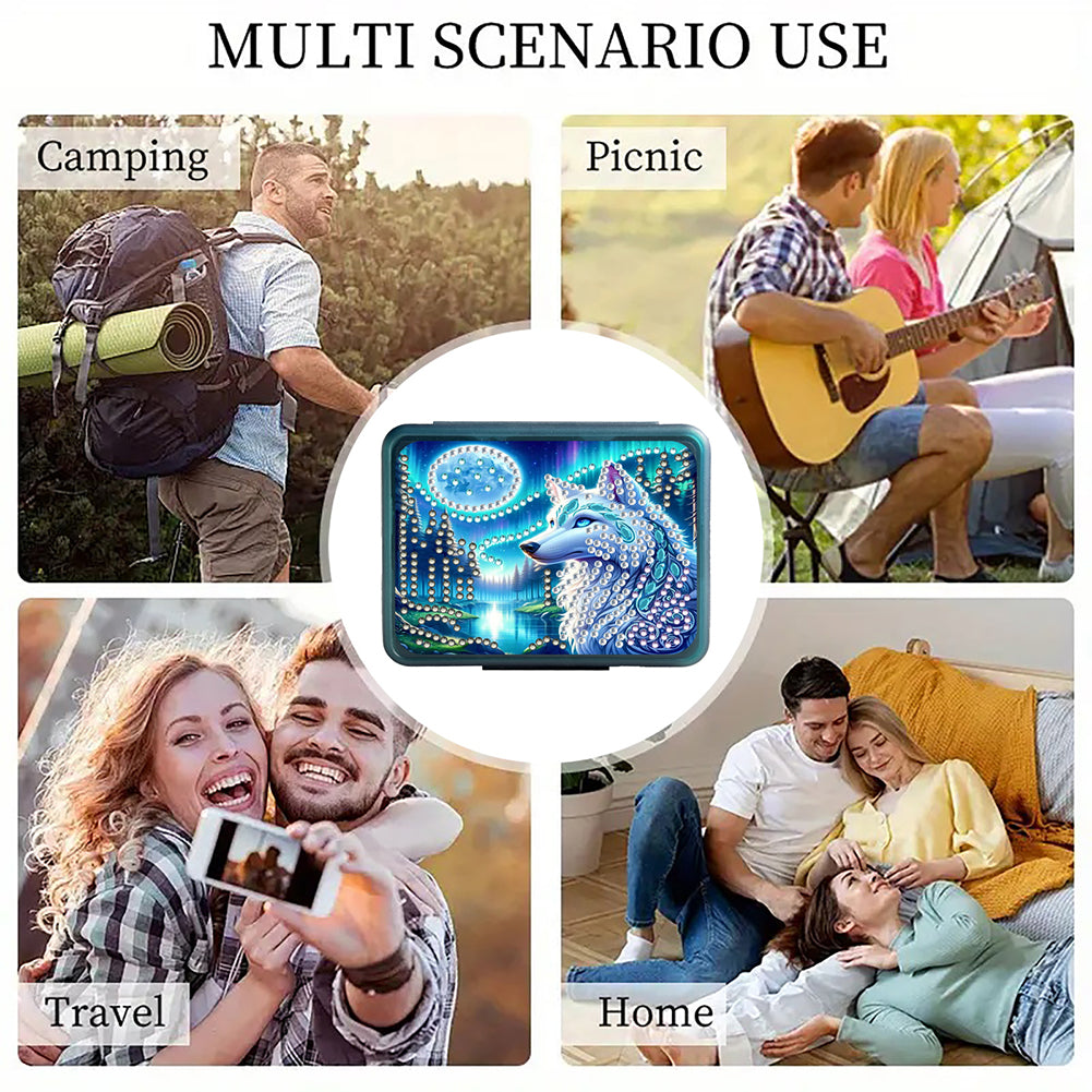 Animals Pill Storage Box Diamond Painting Pill Case Pill Dispenser for Art Craft