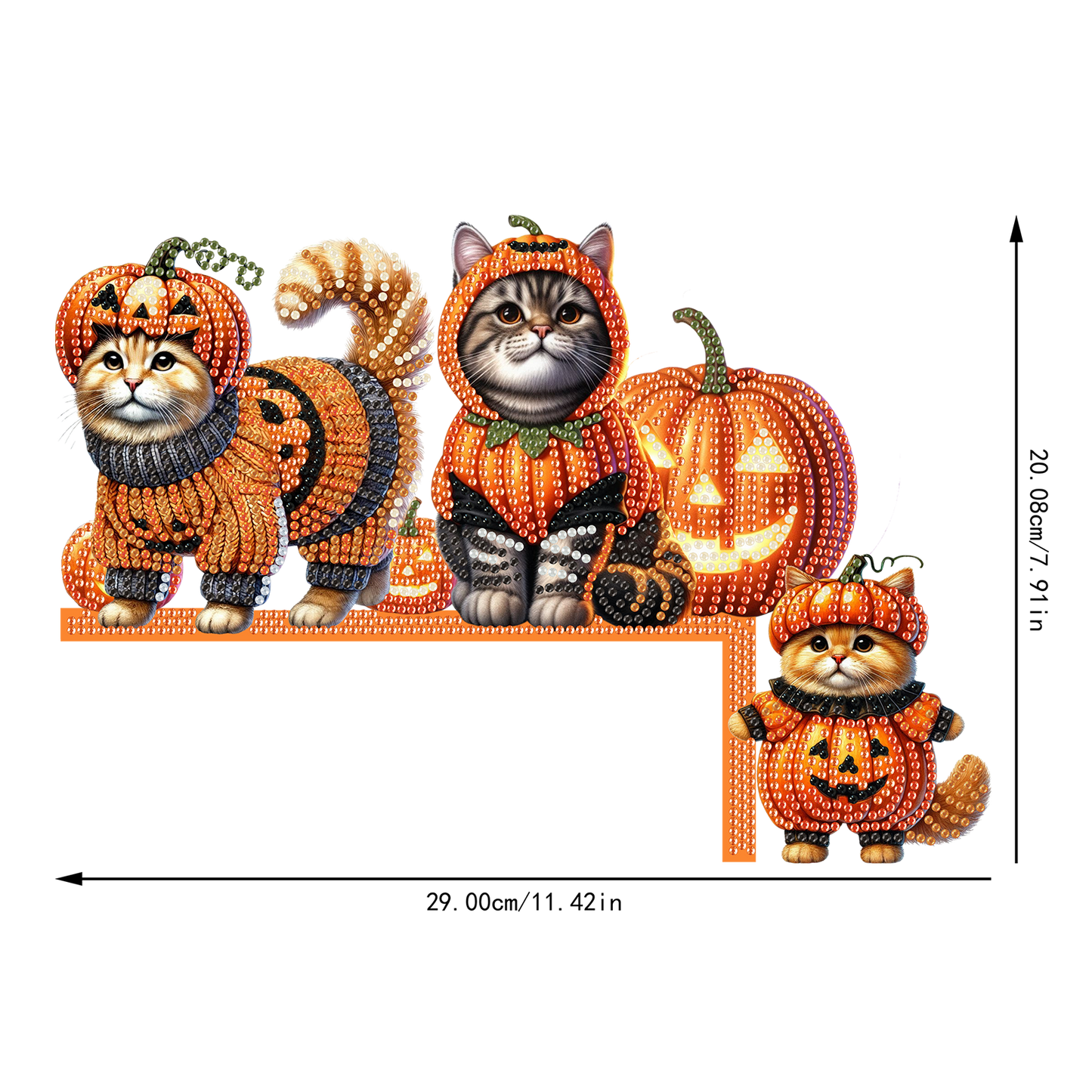 Cat Diamond Art Door Right Angle Sign 5D DIY Wooden Door Topper for Party Favors