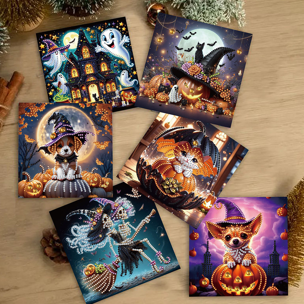 12PCS DIY Diamond Art Greeting Cards Xmas Designs for Festivals and Celebrations