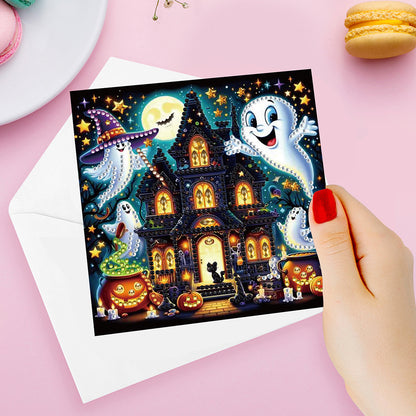 12PCS DIY Diamond Art Greeting Cards Xmas Designs for Festivals and Celebrations