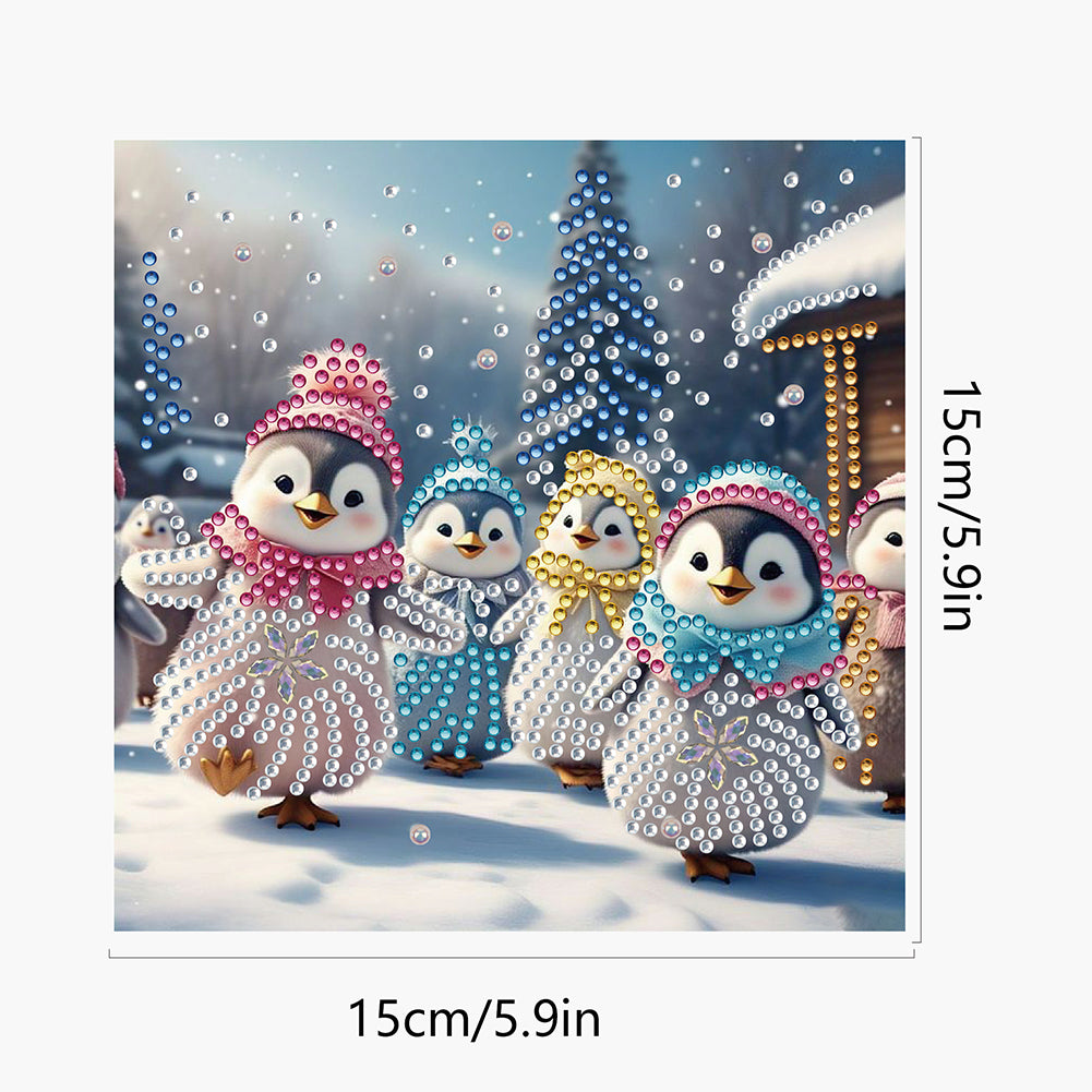 12PCS DIY Diamond Art Greeting Cards Xmas Designs for Festivals and Celebrations