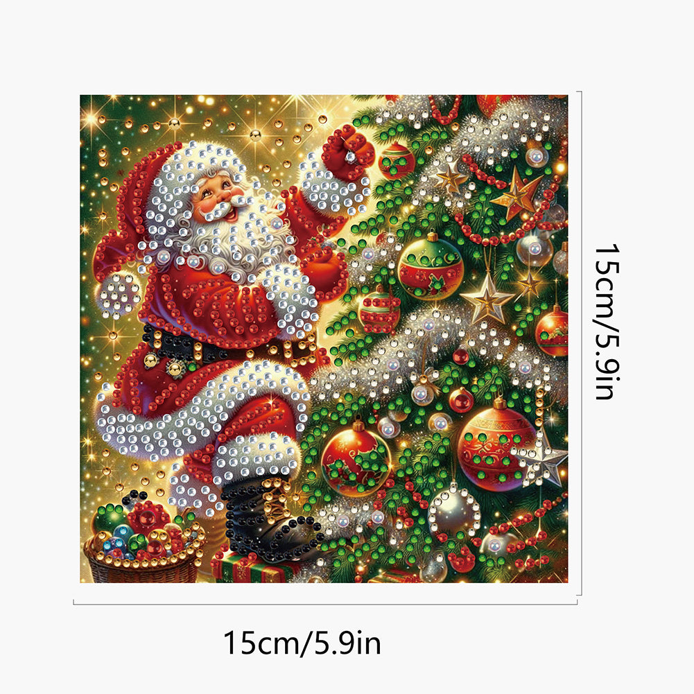 12PCS DIY Diamond Art Greeting Cards Xmas Designs for Festivals and Celebrations