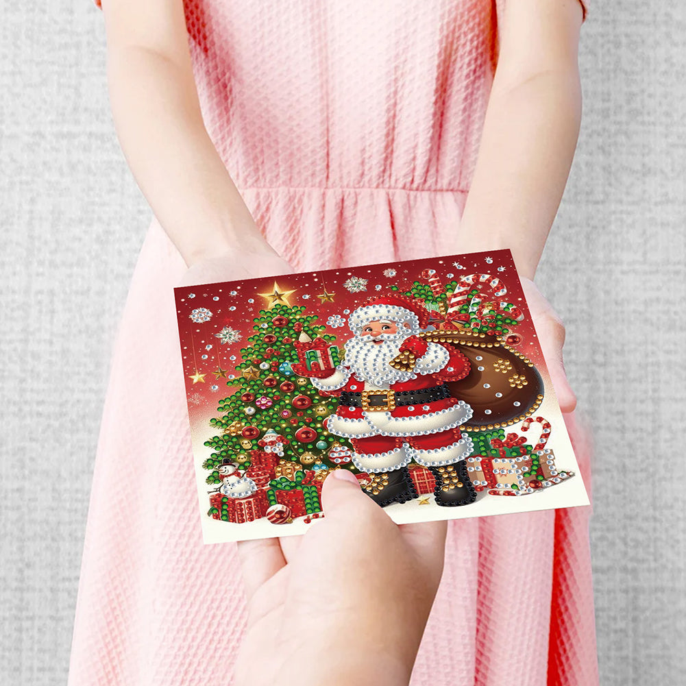 12PCS DIY Diamond Art Greeting Cards Xmas Designs for Festivals and Celebrations