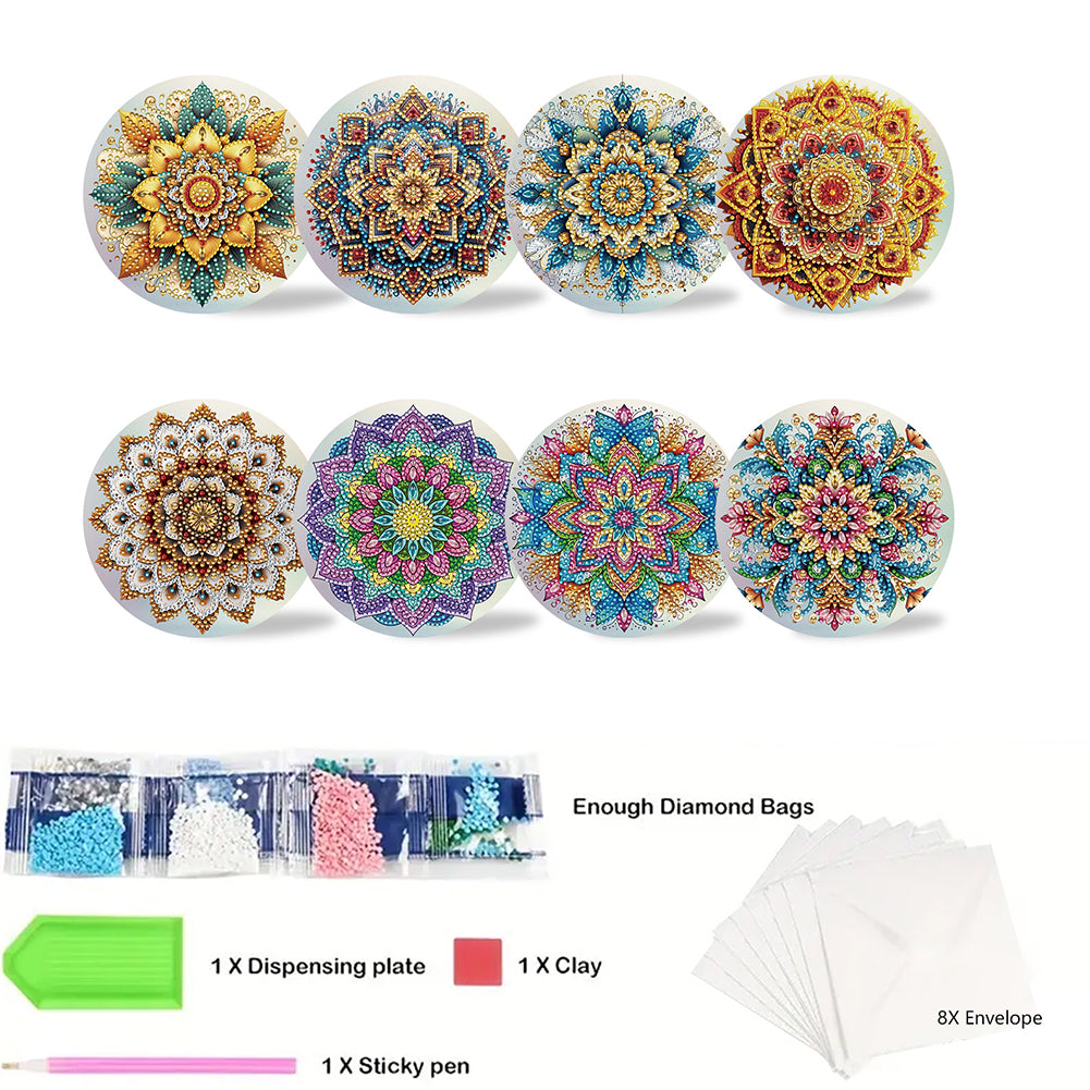 12PCS DIY Diamond Art Greeting Cards Xmas Designs for Festivals and Celebrations