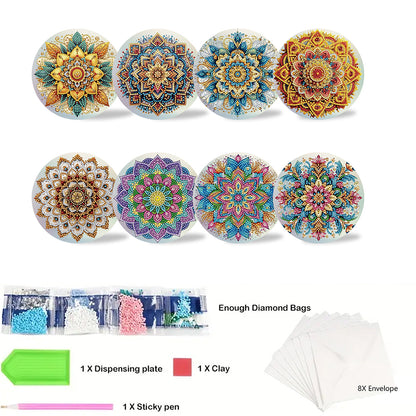 12PCS DIY Diamond Art Greeting Cards Xmas Designs for Festivals and Celebrations