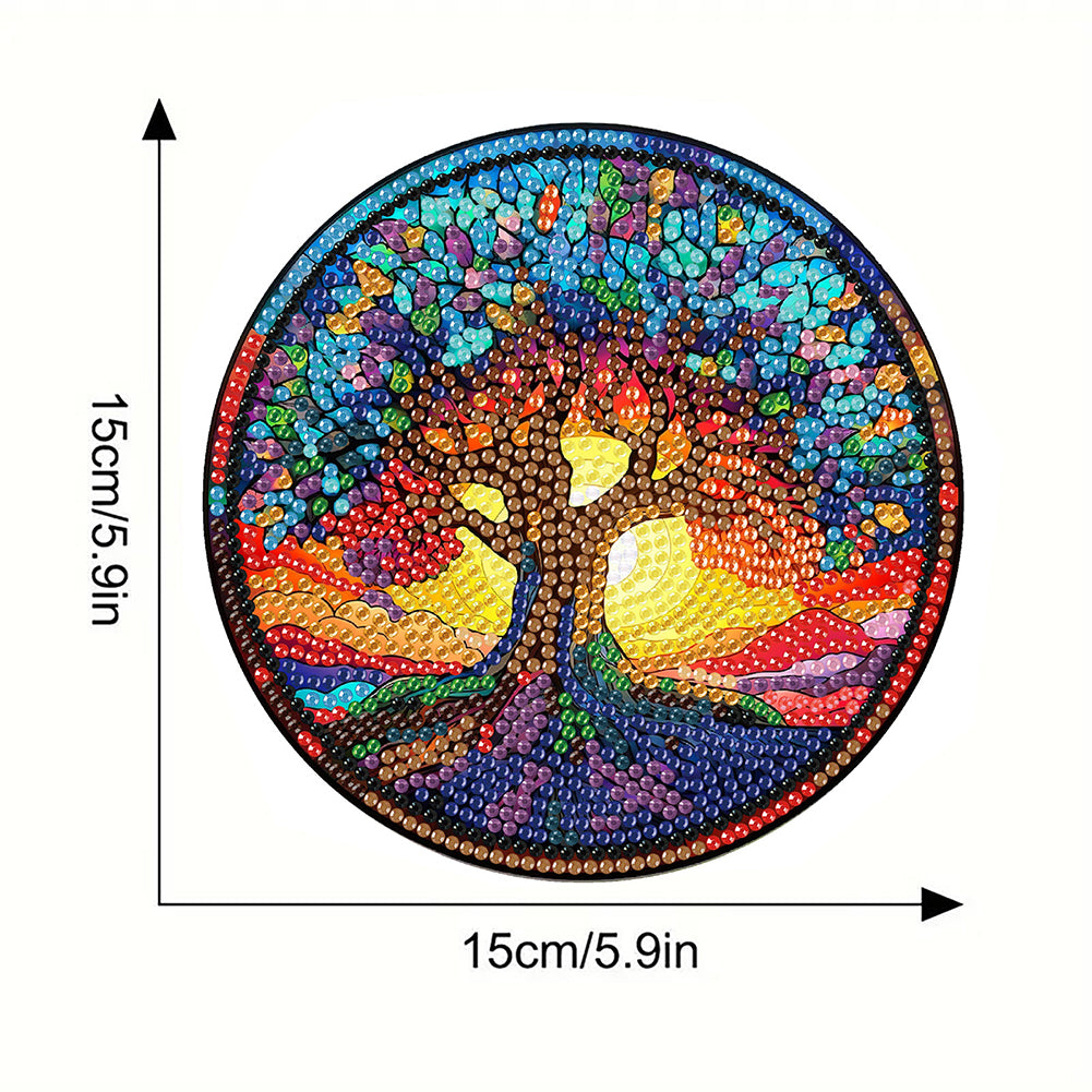 Diamond Crafts Projects Flowers Round Diamond Painting Table Mats for Home Decor