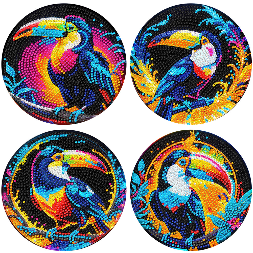 Diamond Crafts Projects Flowers Round Diamond Painting Table Mats for Home Decor