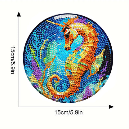 Diamond Crafts Projects Flowers Round Diamond Painting Table Mats for Home Decor