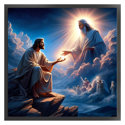 Jesus And Priest - 11CT Stamped Cross Stitch 40*40CM