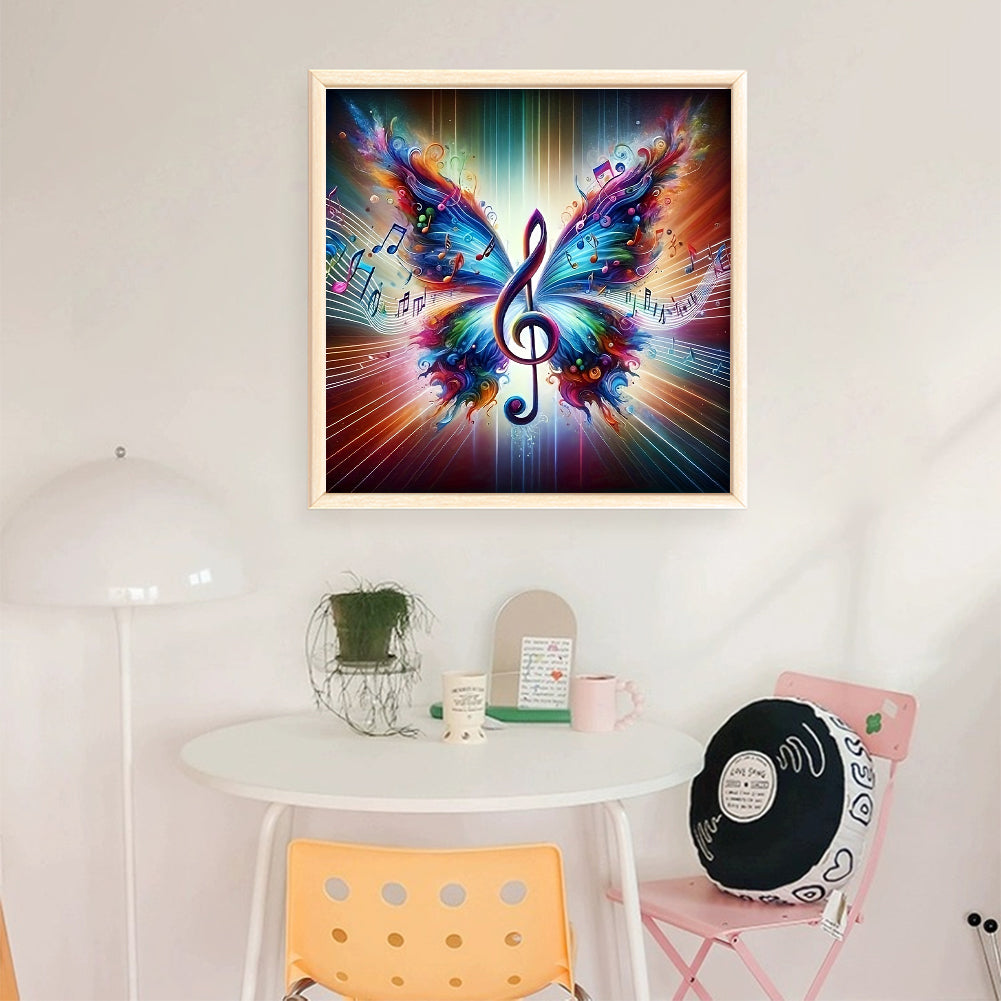Note Butterfly - 11CT Stamped Cross Stitch 40*40CM