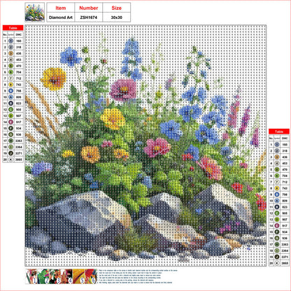Flower Bush - Full Round Drill Diamond Painting 30*30CM