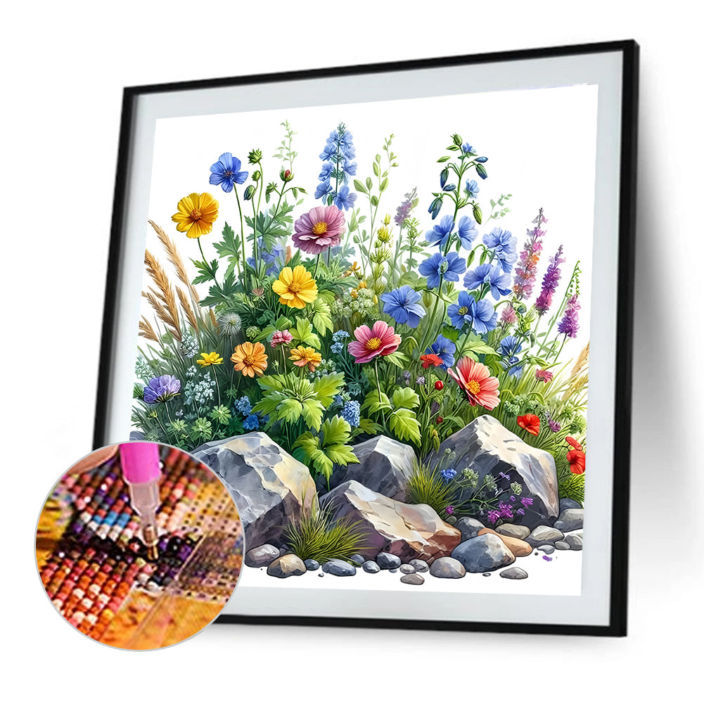 Flower Bush - Full Round Drill Diamond Painting 30*30CM