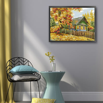 Autumn Cabin - 14CT Stamped Cross Stitch 36*30CM£¨Joy Sunday£©