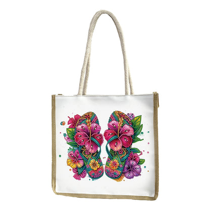 5D Diamond Painting Handbag DIY Linen Shopping Storage Bag Reusable Grocery Bag