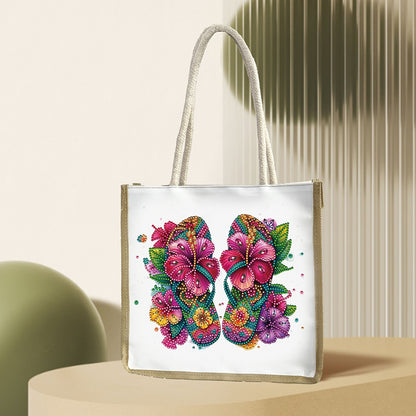 5D Diamond Painting Handbag DIY Linen Shopping Storage Bag Reusable Grocery Bag