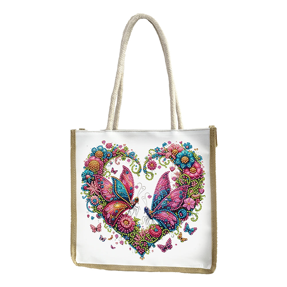 5D Diamond Painting Handbag DIY Linen Shopping Storage Bag Reusable Grocery Bag