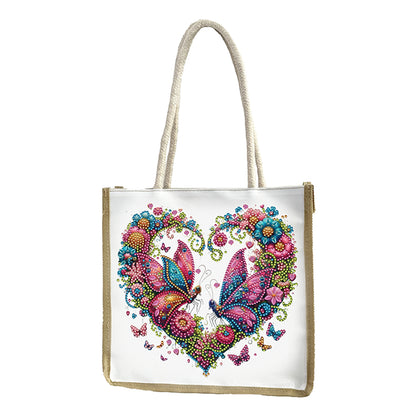 5D Diamond Painting Handbag DIY Linen Shopping Storage Bag Reusable Grocery Bag