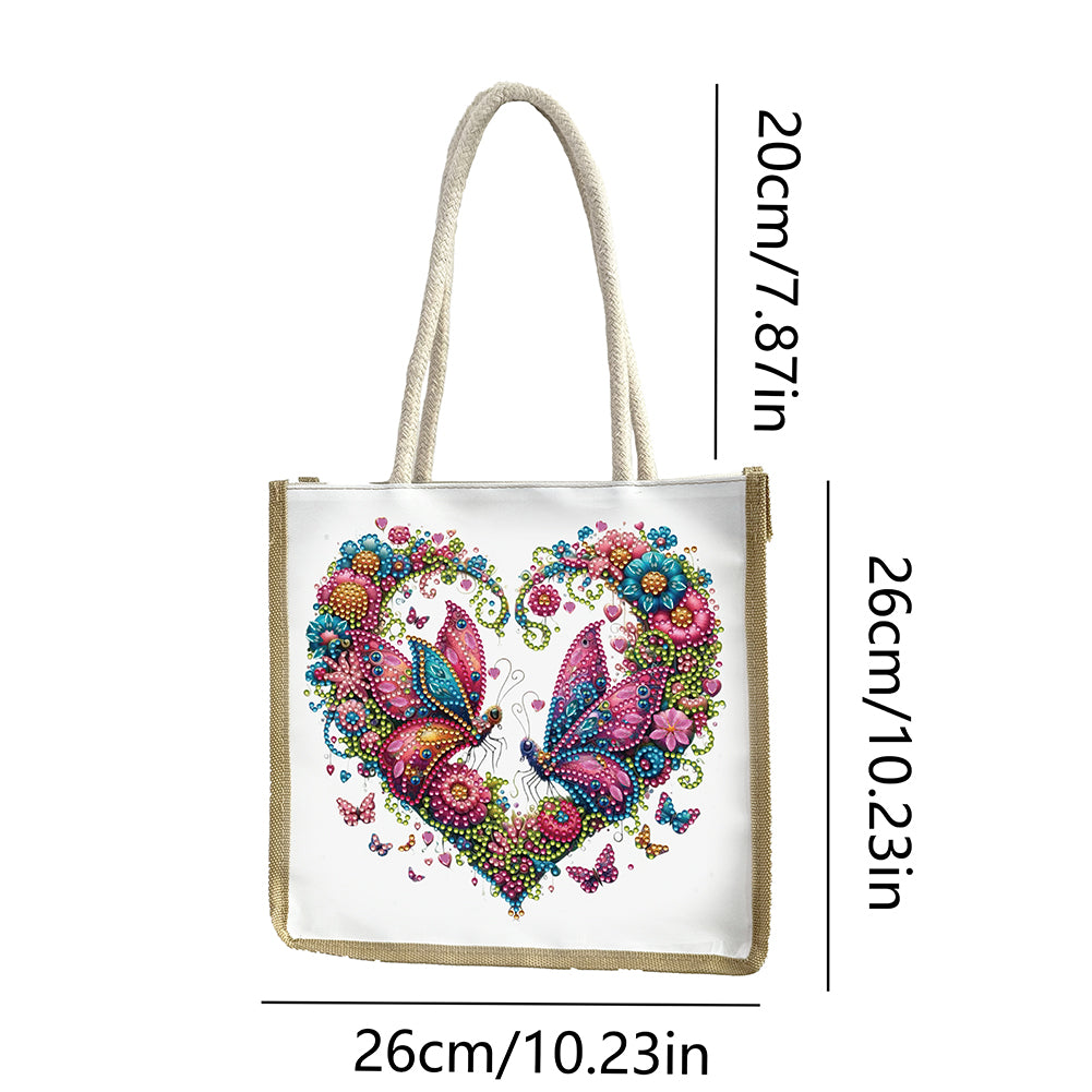 5D Diamond Painting Handbag DIY Linen Shopping Storage Bag Reusable Grocery Bag