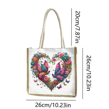 5D Diamond Painting Handbag DIY Linen Shopping Storage Bag Reusable Grocery Bag