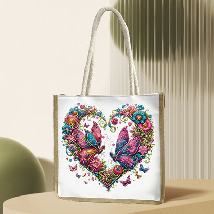 5D Diamond Painting Handbag DIY Linen Shopping Storage Bag Reusable Grocery Bag