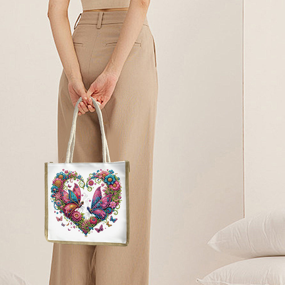5D Diamond Painting Handbag DIY Linen Shopping Storage Bag Reusable Grocery Bag