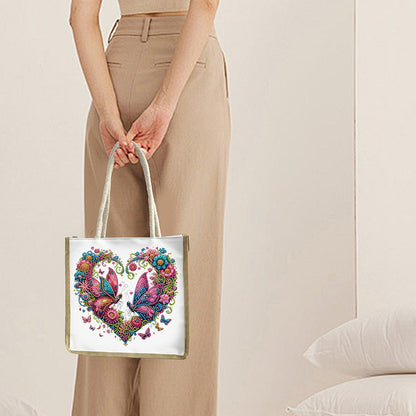 5D Diamond Painting Handbag DIY Linen Shopping Storage Bag Reusable Grocery Bag