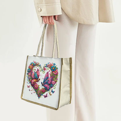 5D Diamond Painting Handbag DIY Linen Shopping Storage Bag Reusable Grocery Bag
