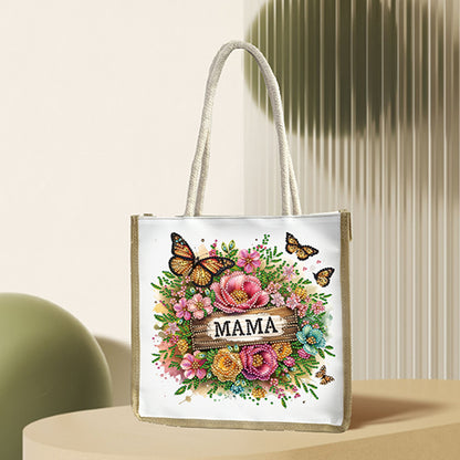 5D Diamond Painting Handbag DIY Linen Shopping Storage Bag Reusable Grocery Bag